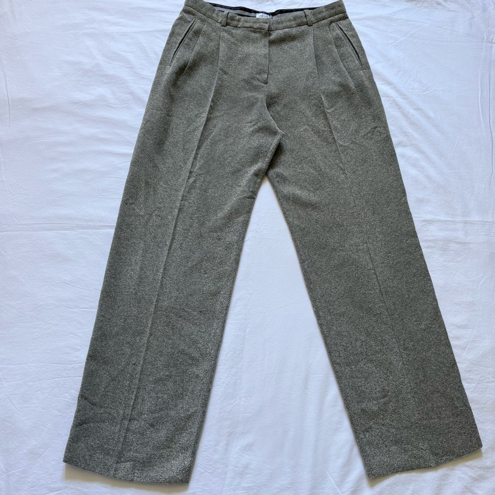 Armani Collezioni Women's Dark Brown Gray Pleated Pants Sz 10 Made in Italy
